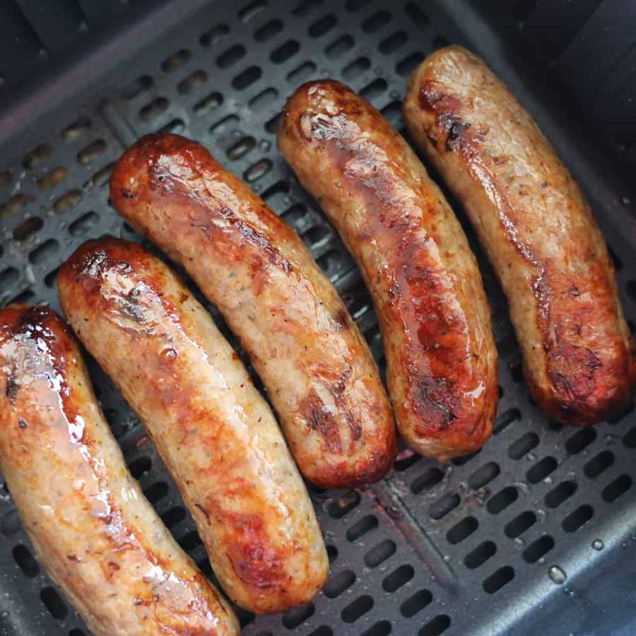 Preparing the sausages