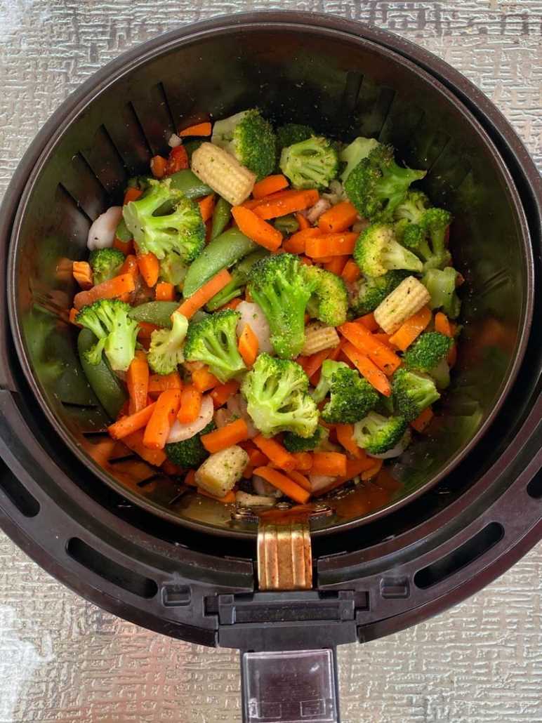 What types of frozen veggies can be cooked in an air fryer