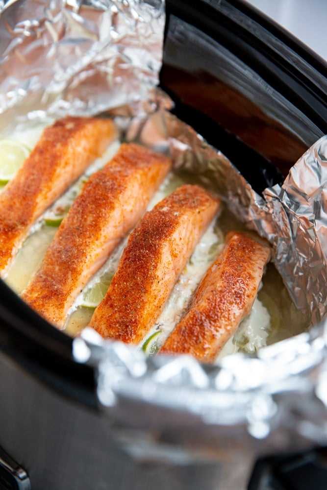 Cooking salmon in a crockpot: