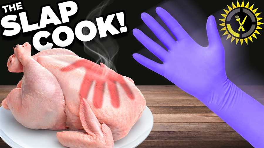 Slapping a chicken for tenderizing