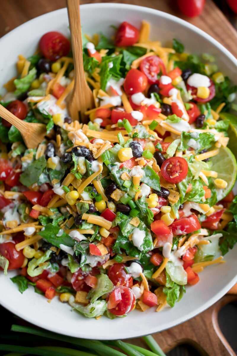 Assembling the Taco Salad